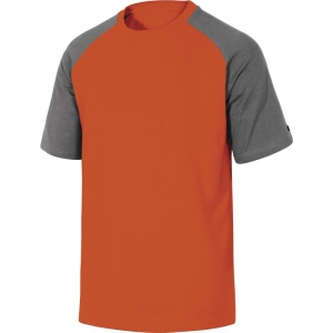 Koszulka T-shirt, GENOA, Delta Plus, Szaro-pomarańczowa